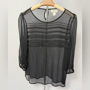 LOFT Sheer Black Blouse